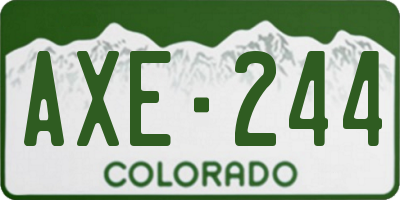 CO license plate AXE244