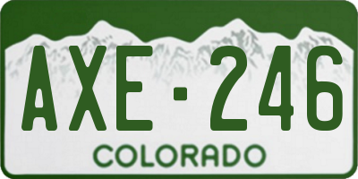 CO license plate AXE246