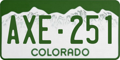 CO license plate AXE251