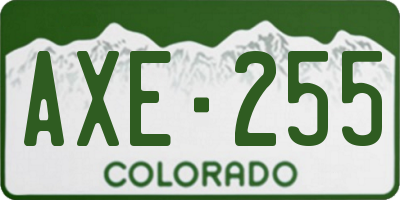 CO license plate AXE255