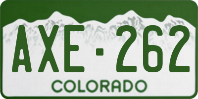 CO license plate AXE262