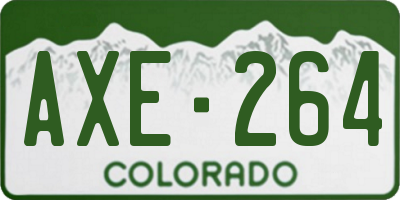 CO license plate AXE264