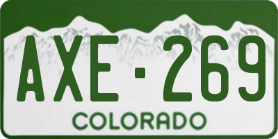 CO license plate AXE269