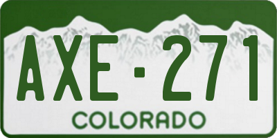 CO license plate AXE271