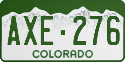 CO license plate AXE276