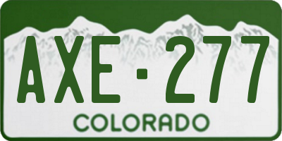 CO license plate AXE277