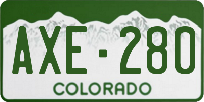 CO license plate AXE280