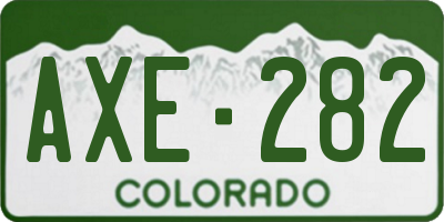 CO license plate AXE282
