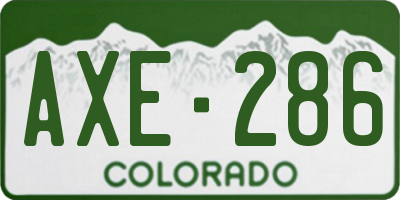 CO license plate AXE286