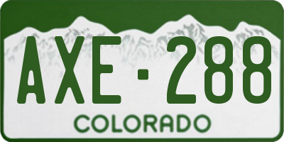 CO license plate AXE288