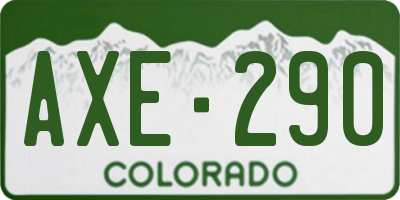 CO license plate AXE290
