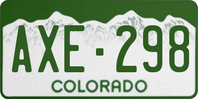 CO license plate AXE298