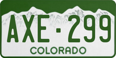 CO license plate AXE299