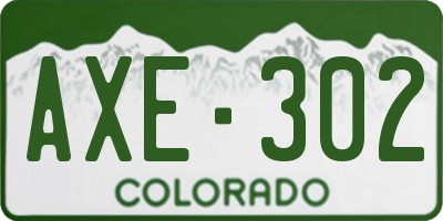 CO license plate AXE302