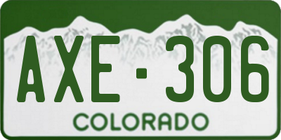 CO license plate AXE306