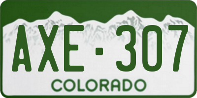 CO license plate AXE307