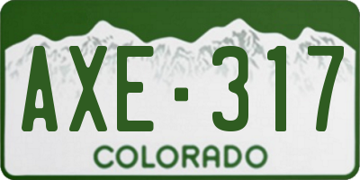 CO license plate AXE317