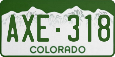 CO license plate AXE318