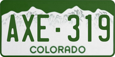 CO license plate AXE319