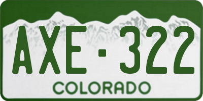 CO license plate AXE322