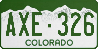 CO license plate AXE326