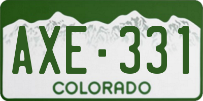 CO license plate AXE331