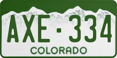 CO license plate AXE334
