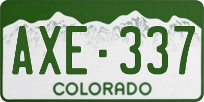 CO license plate AXE337