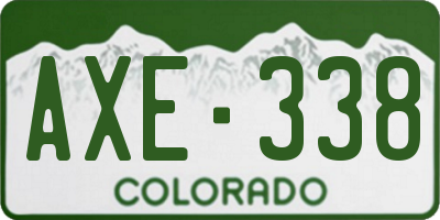 CO license plate AXE338