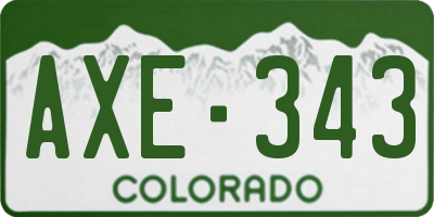CO license plate AXE343