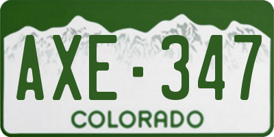 CO license plate AXE347