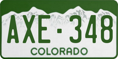 CO license plate AXE348