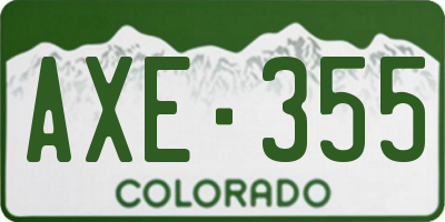 CO license plate AXE355