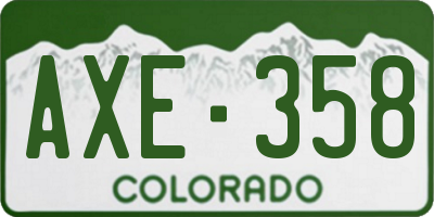 CO license plate AXE358