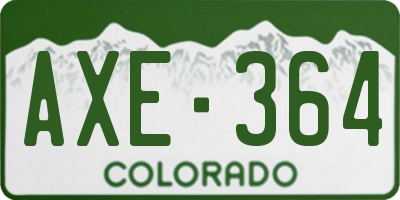 CO license plate AXE364