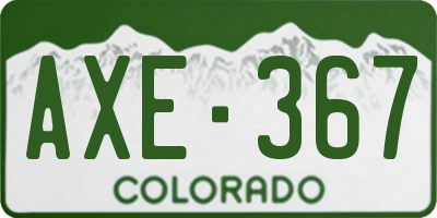 CO license plate AXE367