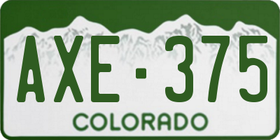 CO license plate AXE375