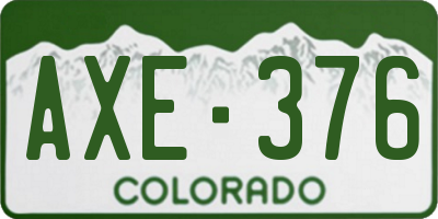 CO license plate AXE376