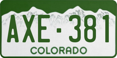 CO license plate AXE381