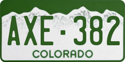 CO license plate AXE382