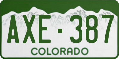 CO license plate AXE387
