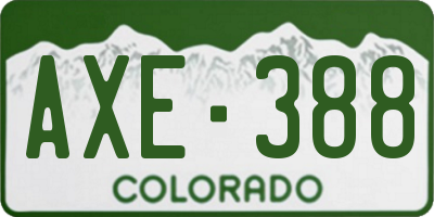 CO license plate AXE388