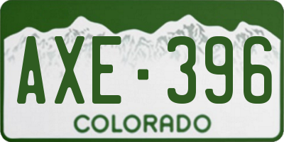 CO license plate AXE396