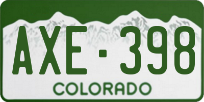 CO license plate AXE398