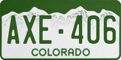 CO license plate AXE406