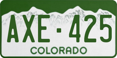 CO license plate AXE425