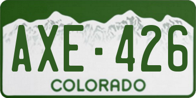 CO license plate AXE426