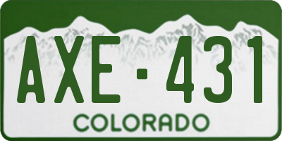 CO license plate AXE431