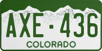 CO license plate AXE436