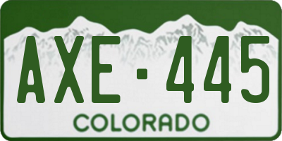 CO license plate AXE445